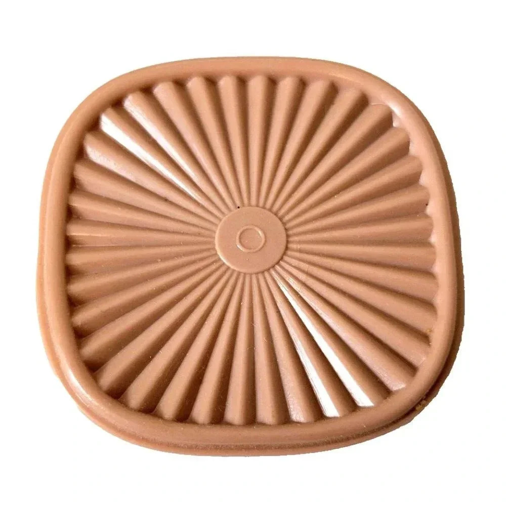 Tupperware Servalier Lid Refrigerator Magnet Vintage Mauve Pink 2" x 2"